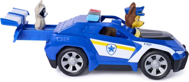 Detalle 2 de Paw Patrol Search & Rescue Chase Rescue Cruiser Vehicle with 2 Figures (Pull-Back Action) – Kids Toy for Ages 3+