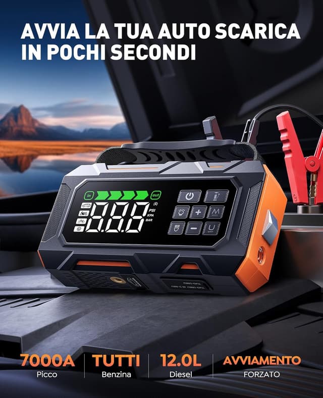 Detalle 2 de TREKURE 16‑in‑1 Booster avviamento auto 8000A