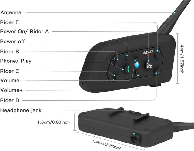 Thumbnail 6 de EJEAS V6 pro Interfono Moto 1200 m