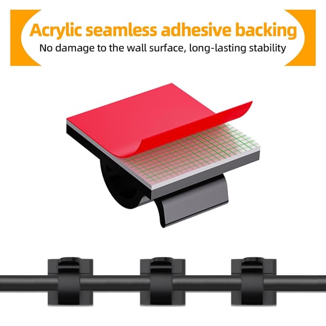 Detalle de 60 Stück Kabelhalter Outdoor Schwarz