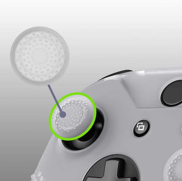 Detalle de eXtremeRate PlayVital soft anti-slip silicone thumb stick grip caps & case cover for Xbox One X and One S