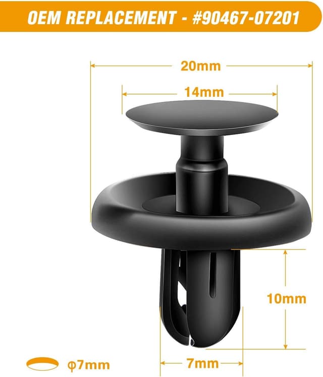 Detalle de GOOACC 100PCS 7mm & 9mm Push-Type Retainer Clips (with Fastener Remover) for Lexus & Toyota