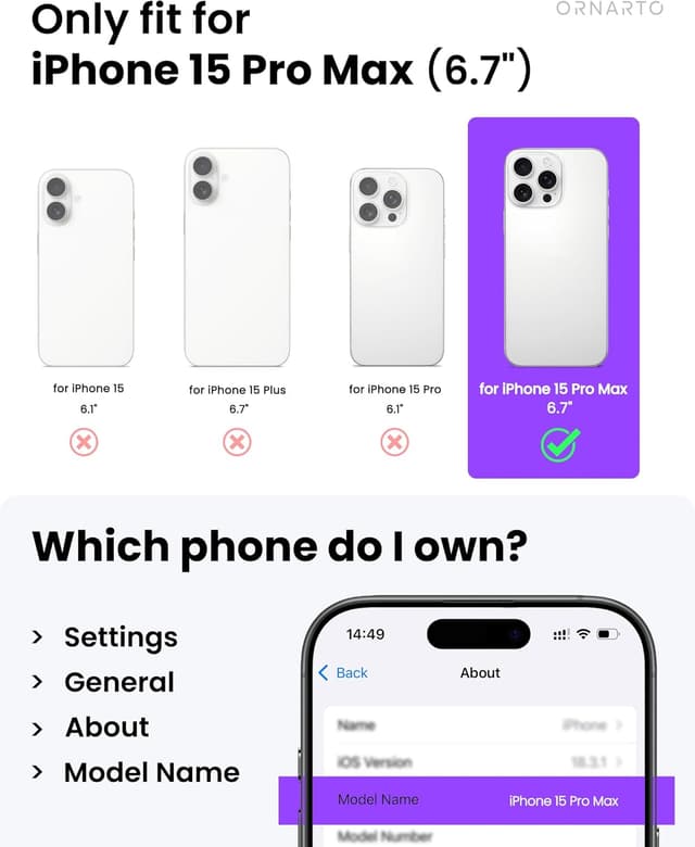 Detalle de ORNARTO Vortuxe Liquid Silicone Case for iPhone 15 Pro Max (6.7") — MagSafe Compatible Drop Protection, Latte