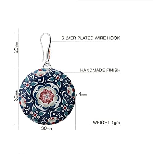 Detalle 2 de Pendientes colgantes sencillos modernos redondos Dragon Porter estilo 18 azul marino