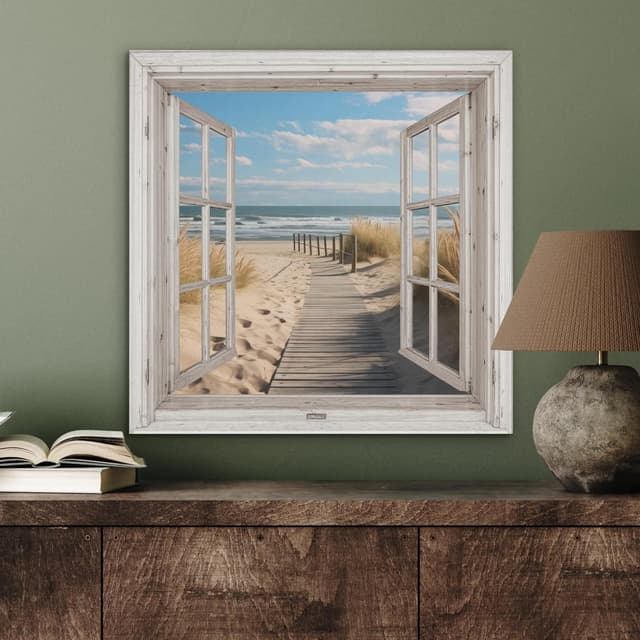 Detalle 2 de Décoration murale en feutre MuchoWow 60x60 cm – Océan, côte, vue mer