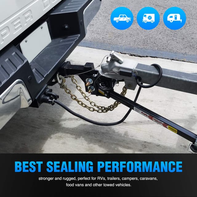 Detalle de Nilight 50049R 7-Way 8-Foot Heavy-Duty Trailer Cord (7-Way Plug Inline) for RV & Camper Wiring