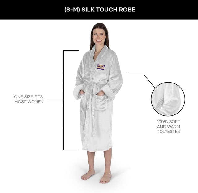 Detalle de NFL Silk Touch Women’s Robe S/M (Official Team Logo Patch) — Ultra-Soft Loungewear