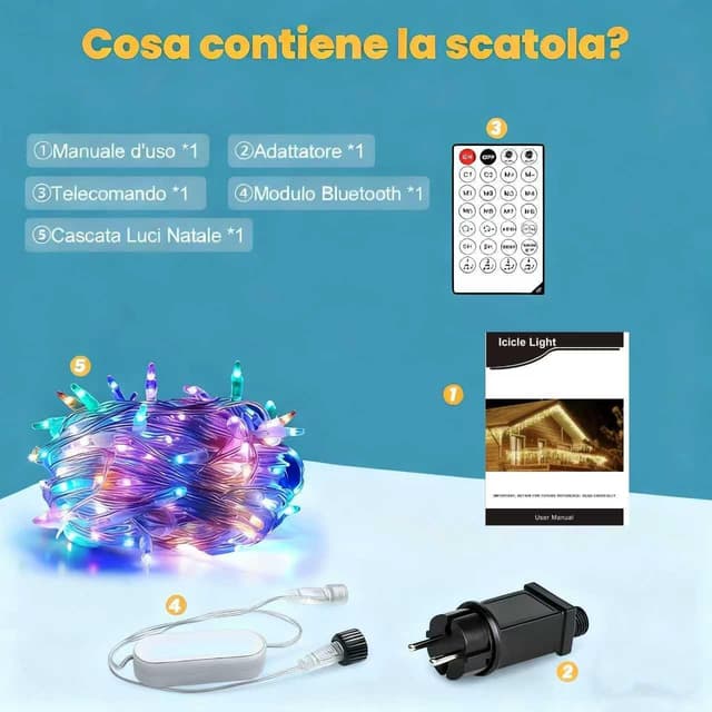 Thumbnail 6 de TEKXDD Cascata 10M Luci Natale Esterno