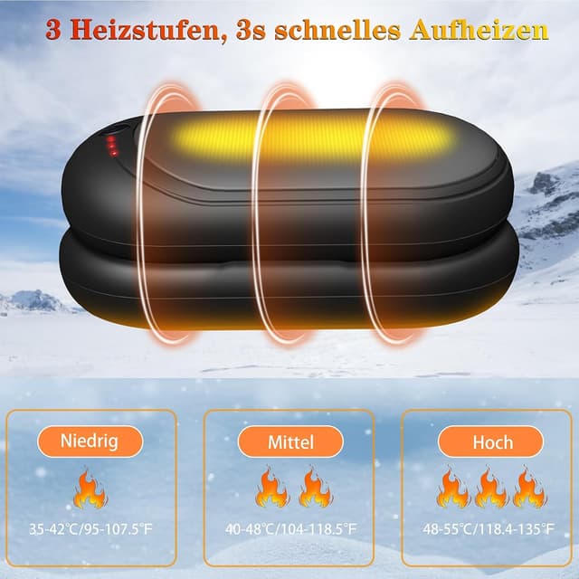 Detalle 2 de Calentador de Manos Recargable 2 Piezas 2 en 1 6000mAh