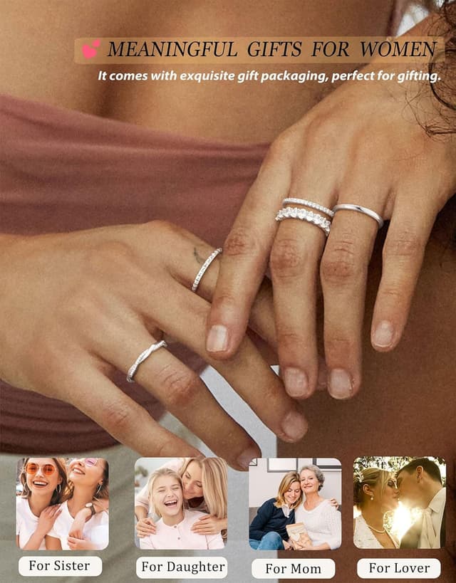 Detalle de ZNBOH set anelli 5 pezzi zirconia