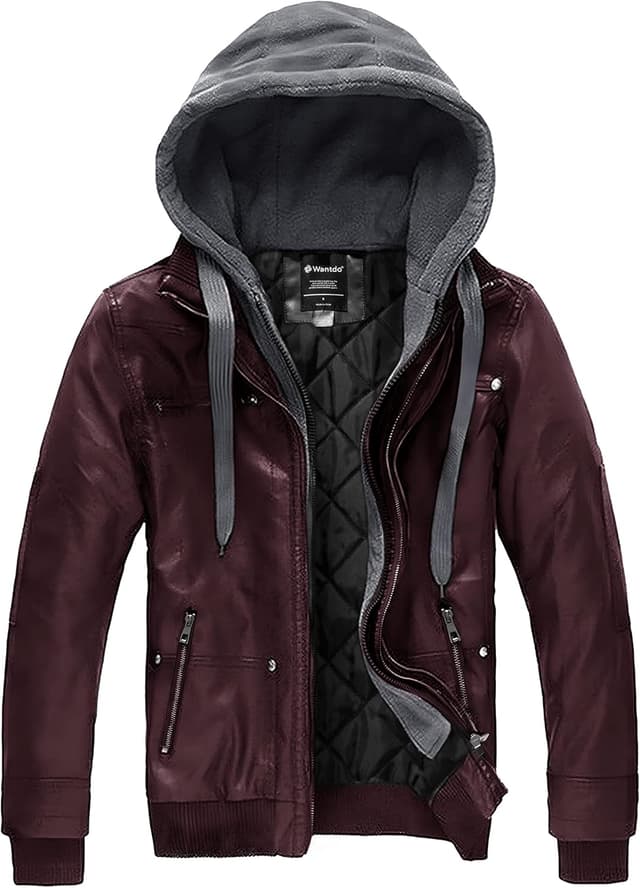 Detalle de wantdo Men's Faux Leather Jacket