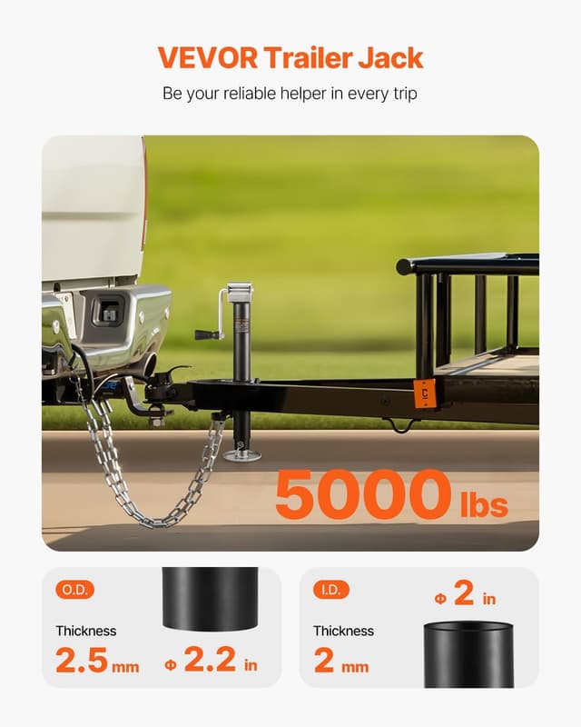 Thumbnail 1 de VEVOR 5000 lbs A-Frame Trailer Jack 15" 🛻