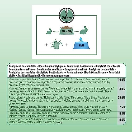 Detalle de Versele-Laga Complete Cuni Adult Todo en uno para conejos enanos (3 kg), pienso extrusionado rico en fibra