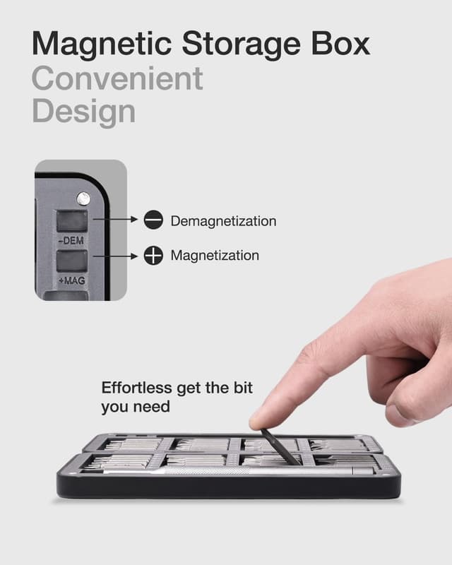 Thumbnail 6 de VCELINLK Precision Screwdriver Set (57 in 1) with 56 S2 Bits and Magnetic Storage Box