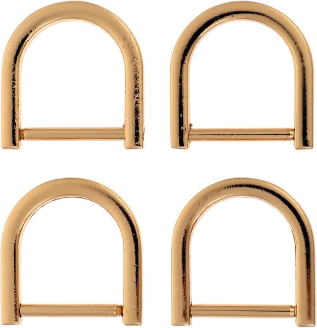 Detalle de Healifty 4-teilig Schraubbare Halbkreis-D-Ringe (1,10 Zoll) aus Zinklegierung – Gepäck- und Taschen-Hardware in Goldfarben