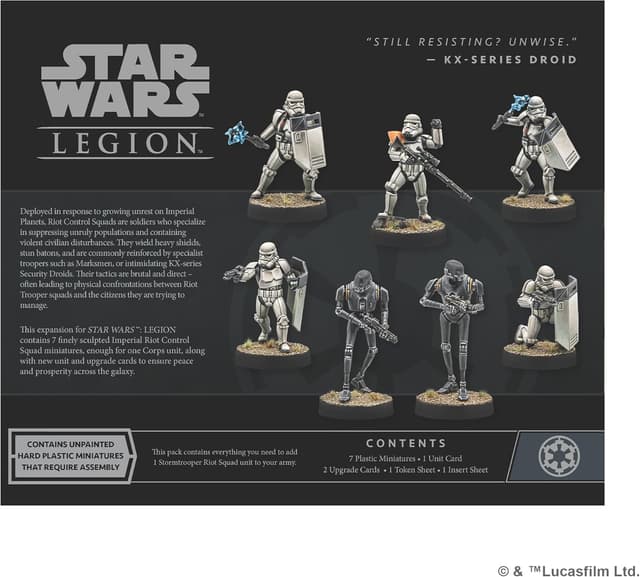 Detalle de Star Wars: Legion – Imperial Riot Control Squad (Extension d’unité) Atomic Mass Games