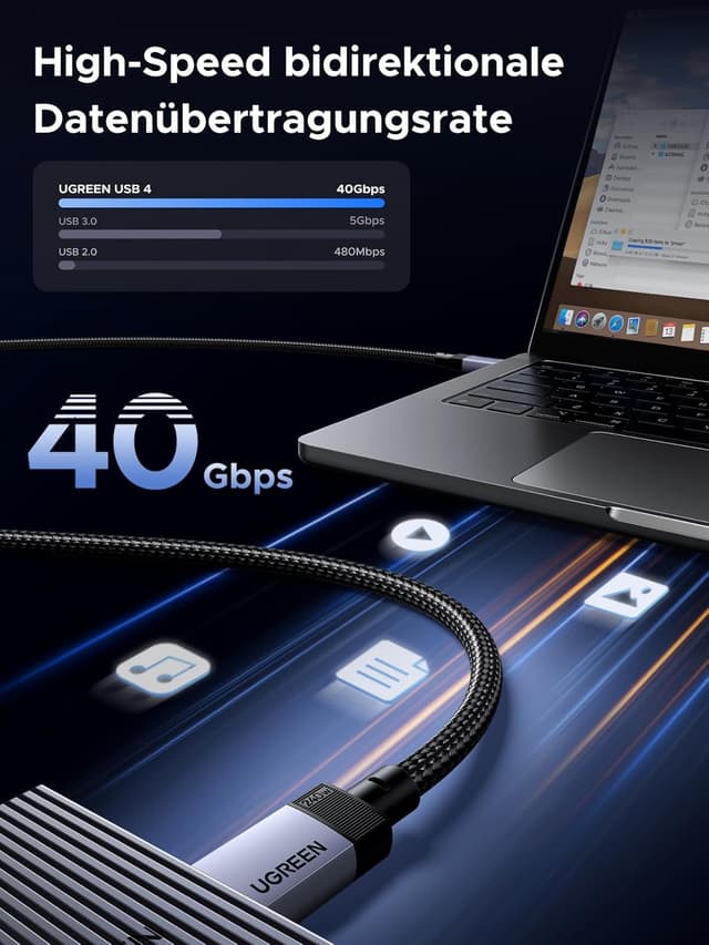 Detalle 2 de UGREEN USB C Kabel USB4 40 Gbps, 1 m