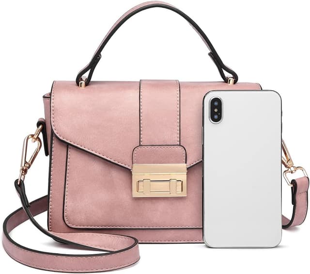 Detalle de Miss Lulu sac à main femme en PU cuir avec bandoulière amovible (22 x 9,5 x 16 cm)