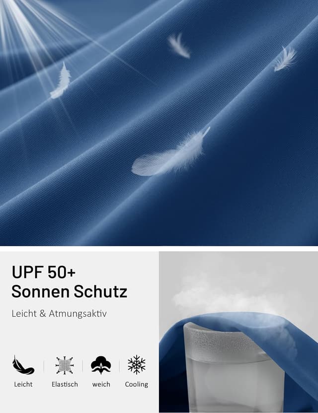 Detalle 2 de TACVASEN Herren UPF 50+ UV-Schutz Langarmshirt (Rashguard) für Outdoor, Schwimmen & Surfen