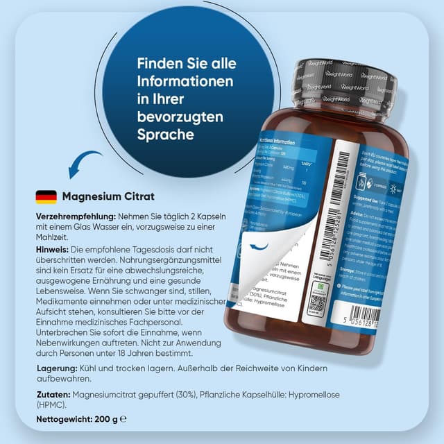 Detalle 2 de Magnesiumcitrat Kapseln gepuffert 444 mg