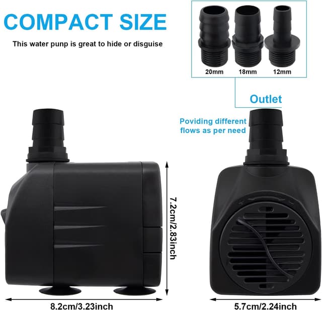 Detalle 1 de Awroutdoor submersible pump 30W 2500L/H