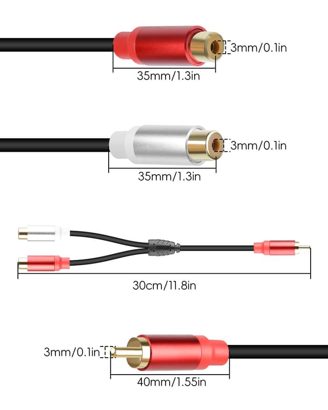 Thumbnail 6 de YANBORONSN RCA Splitter 1 Male to 2 Female