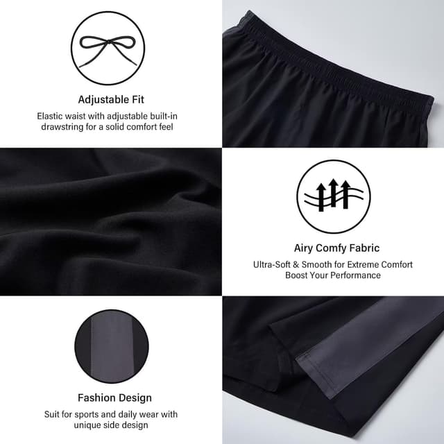 Detalle de LukBerd Long Athletic Shorts for Men (Quick-Dry, Camo) with Pockets