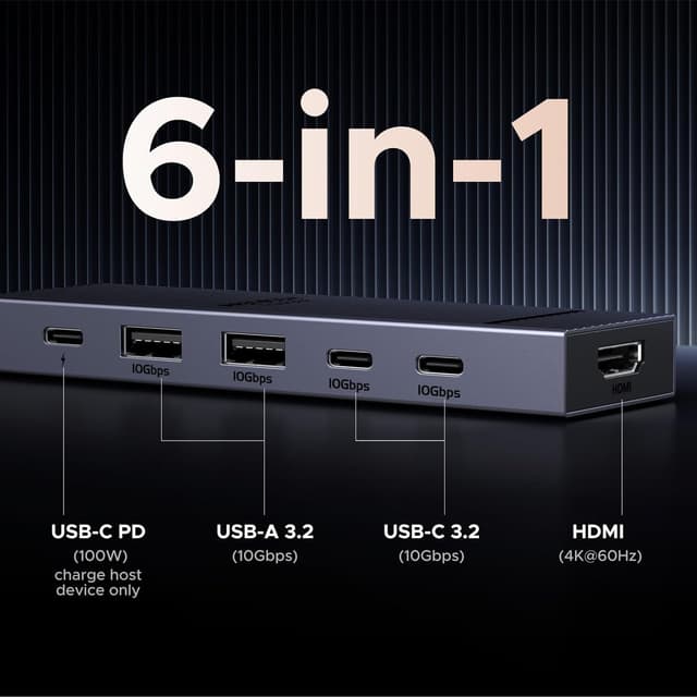Detalle de UGREEN Revodok Pro 106 USB‑C Hub 10Gbps