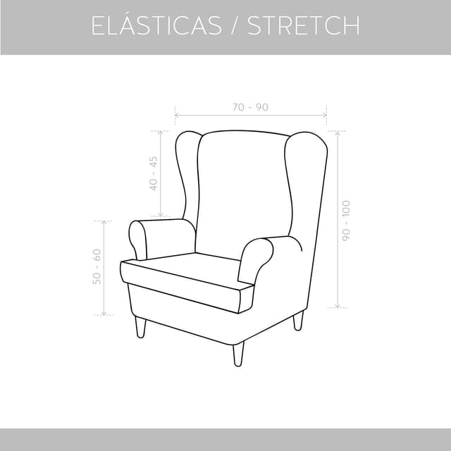Detalle de textil-home Funda Elástica para Sillón Orejero TEIDE, Tamaño 1 Plaza 🛋