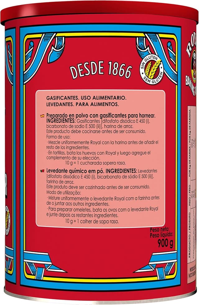Detalle de Royal Baking Powder 900 g, Levadura en Polvo para Hornear 🍰