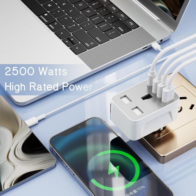 Thumbnail 4 de Herfair UK to European Plug Adapter 5‑in‑1