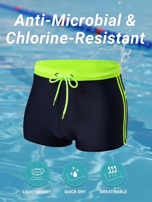 Detalle de Arcweg Herren-Badehose Eng Kurz mit Tunnelzug – schnelltrocknende Badeshorts für Schwimmen & Wassersport