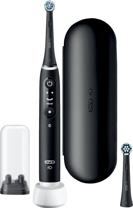 Detalle de Oral-B iO 6N Schwarz + iO Sanfte Reinigung Aufsteckbürste 🪥