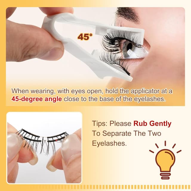 Detalle de QUEWEL magnetische Wimpern mit Applikator – weiche Magnet-Wimpern ohne Kleber (1 Paar, Soft Magnetic Set)