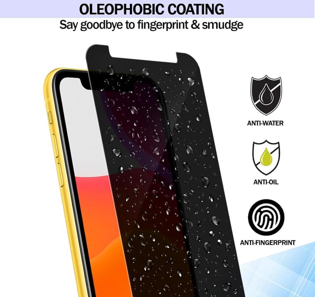 Detalle de RKINC Sichtschutz-Panzerglas (3 Stück) für iPhone 12 / 12 Pro 6,1 Zoll – kratzfest, splitterfrei, blasenfrei