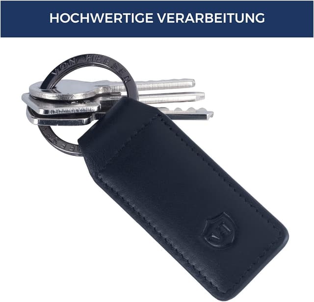 Detalle de VON HEESEN® Leder-Schlüsselanhänger mit Geschenkbox und Schlüssel-Organizer (Rot)