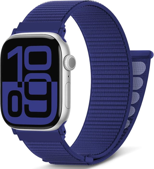 Detalle de DigiHero Nylon Sport Loop compatible with Apple Watch straps (46/44/45/49mm) in Ultramarine
