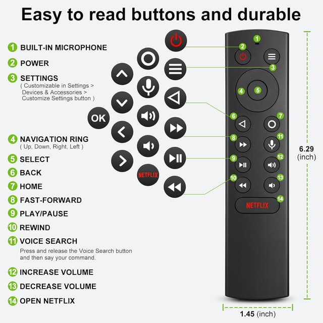 Thumbnail 6 de OMAIC Voice Replacement Remote Control for NVIDIA Shield TV (2015/2017/2019) streaming media players