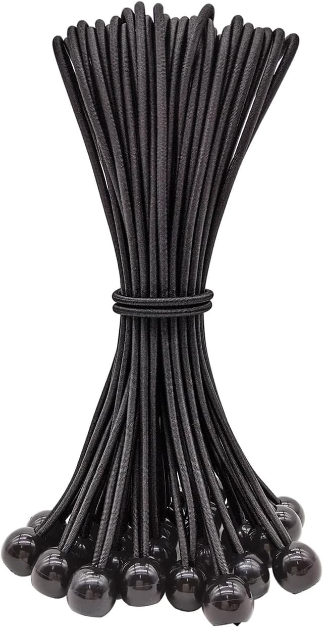 Detalle de WMZOBH Spanngummis mit Kugel 25 cm – 25 Stück für Planen, Zelte & Abdeckungen
