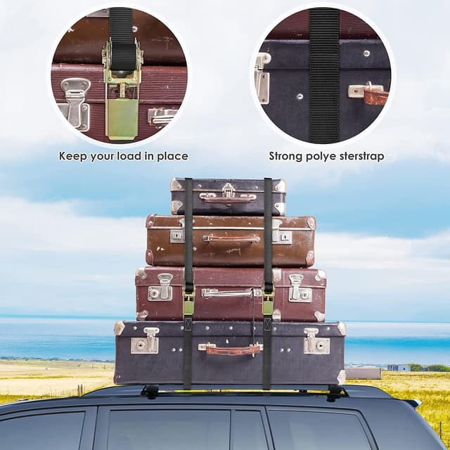 Thumbnail 6 de 10 Pack Ratchet Tie Down Strap 6m, 800 kg cargo straps 🚚