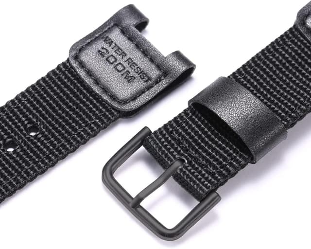 Detalle de MCXGL Tuch Lederarmband mit Nylonleder – kompatibel mit Casio SGW-100, GW-3000B, GW-3500B & PAS-400B