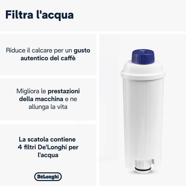 Detalle 2 de De’Longhi DLSC321 filtri addolcitore per macchine caffè automatiche ECAM (confezione da 4)
