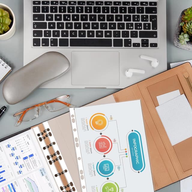 Detalle de Reaeonat Punched Pockets A4 Clear Plastic Wallets (100 Pack) – 90 Micron Extra Strong Top Loading