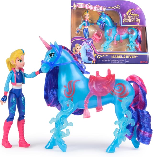 Detalle de Unicorn Academy Isabel & River Power of Friendship Set with Translucent Saddle and 2 Power Accessories