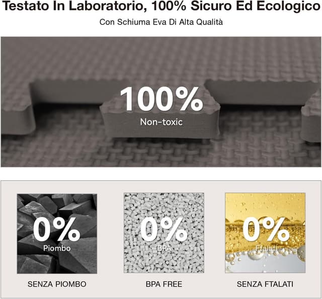 Detalle de AIRHOP Set 18 pezzi tappetini palestra in EVA a incastro 30x30 cm, antiscivolo e ammortizzanti