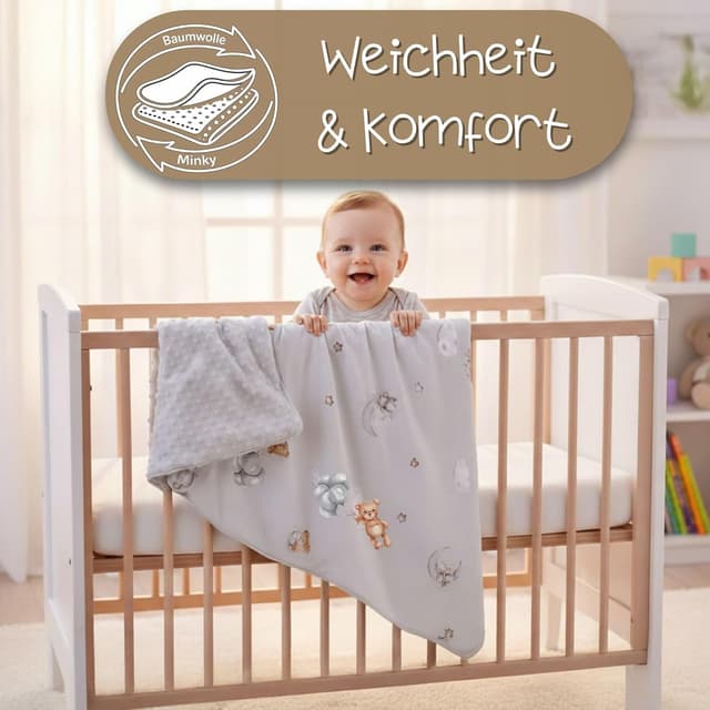 Thumbnail 4 de Couverture bébé 75x100 cm peluche toutes saisons