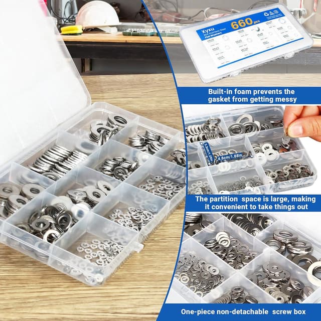Thumbnail 4 de Xyxu 660pcs Stainless Steel Washers