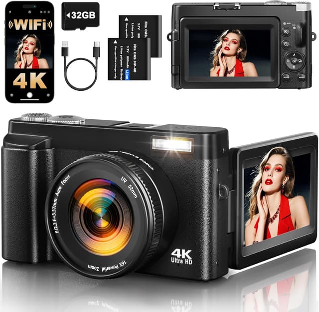 Detalle de XNSIAKXA 4K 64MP WiFi Vlogging Camera