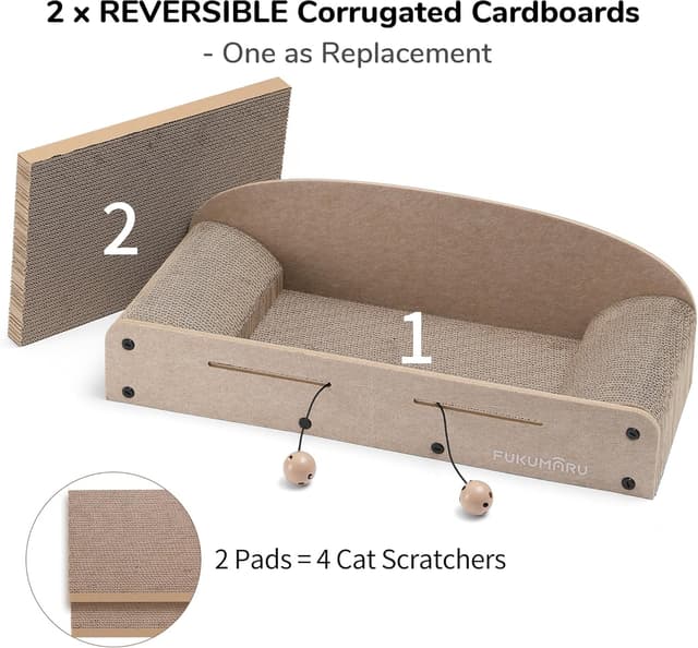 Detalle 2 de FUKUMARU 66 cm Cat Scratcher Lounge Bed