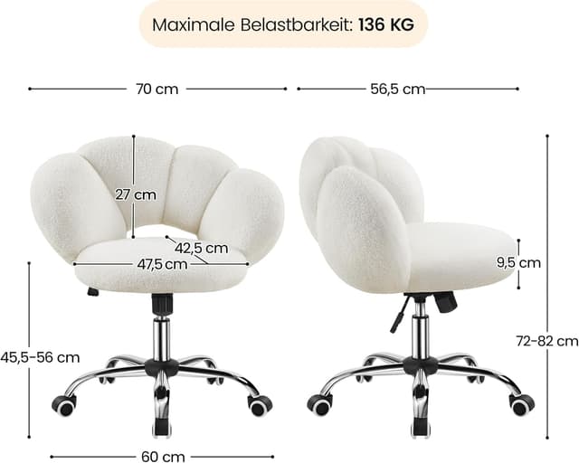 Detalle de Yaheetech Bürostuhl ergonomisch bis 136 kg
